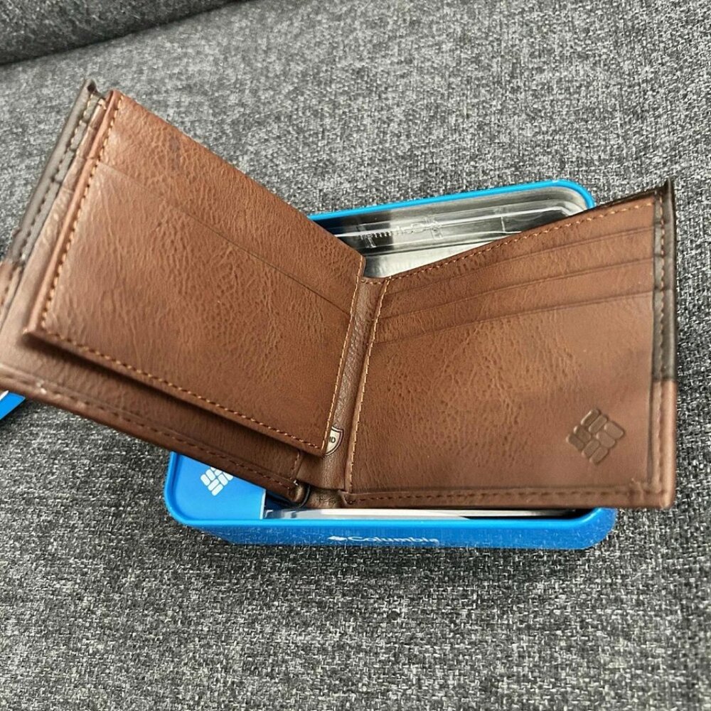 NEW Columbia Mens Bi-fold RFID Leather Wallet Brown #31CP220020 - Picture 2 of 5